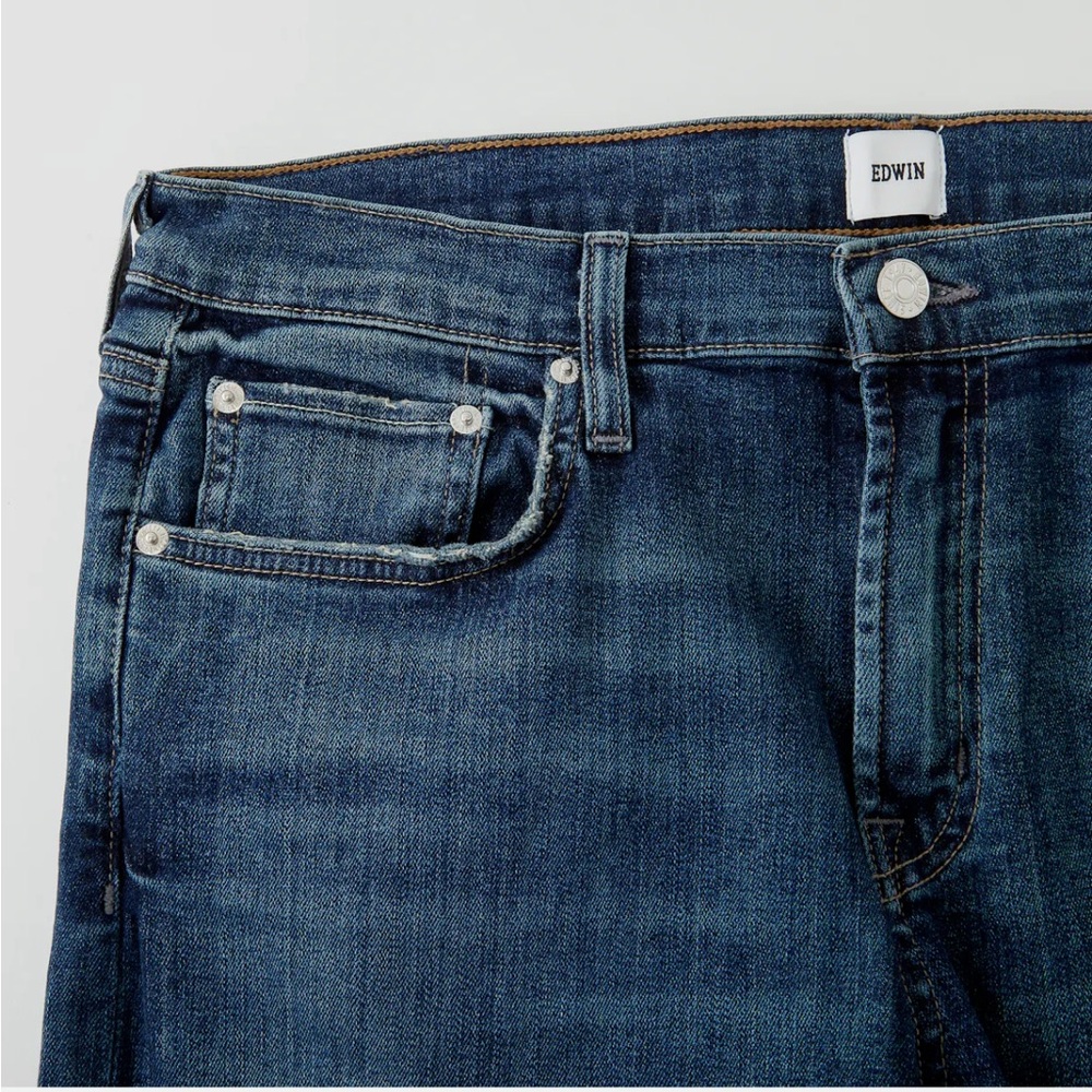 EDWIN Jeans Mens Maddox Slim Fit Straight Leg Stax Denim Stretch - Picture 3 of 6
